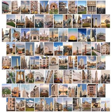 Imagem de Y2K BOO Kit de colagem de parede urbana - 100 pôsteres estéticos com cidades e marcos americanos famosos, impressões modernas de 10 x 15 cm para decoração de parede de quarto de adolescente