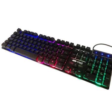 Imagem de Teclado Gamer Pc Iluminação Noturna Teclas Macias Rgb Led