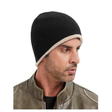 Imagem de Gorro Zylioo Large Reversível Quente para Inverno Preto-Bege