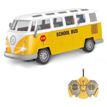 Imagem de Ônibus escolar RC SNACKTANT Luzes LED na escala 1:30 de 22 cm