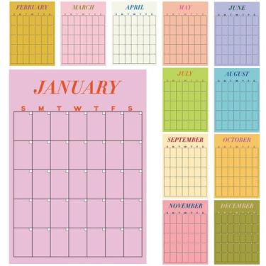 Imagem de Calendário de parede Fullhawl 2025-26 Dry Erase 30x42 cm reutilizável