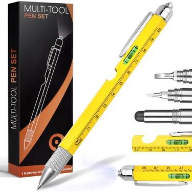 Imagem de Caneta multiferramenta SAPGIF 9 em 1 com caneta LED Light Ruler