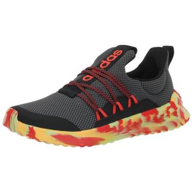 Imagem de adidas Tênis de corrida unissex Lite Racer Adapt 5.0 (criança pequena), Cinza/preto/vermelho brilhante, 1 Little Kid