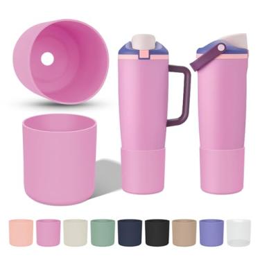 Imagem de KGULQ 2 peças de bota superior compatíveis com Owala Freesip Sway 850 g e 1,134 g, alta antiderrapante, evita arranhões, manga protetora para garrafa de água e copo Sway