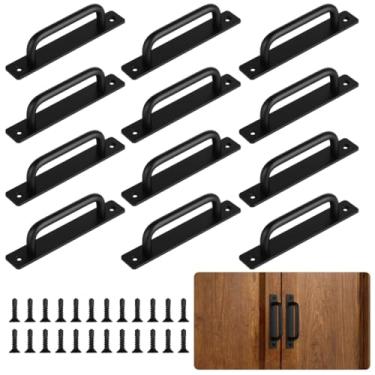 Imagem de Chewtoyo Alças de 14 cm para armário preto fosco, 12 peças de gaveta com puxadores de parafusos, puxadores de liga de alumínio para quartos, para portas de banheiros, cozinhas, armários deslizantes