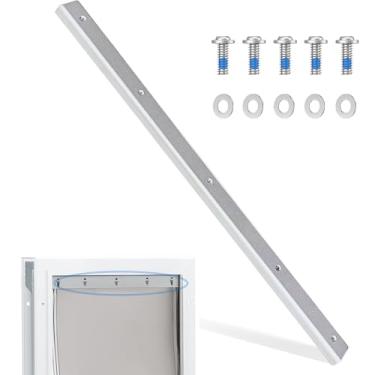 Imagem de 1 peça de suporte de substituição grande de liga de alumínio compatível com abas de substituição de porta de cachorro PetSafe PAC11-11039 - fácil instalação com arruelas e parafusos planos de aço