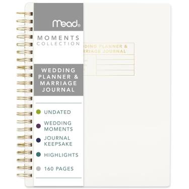 Imagem de Mead Agenda de casamento Moments e diário de casamento, 15 x 20 cm, 160 páginas, capa flexível, branca (XC0076F)