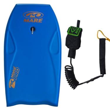 Imagem de Kit Prancha Bodyboard Semi Profissional Maré Pro 39' e Fundo Rigido com Leash Maré (Azul)