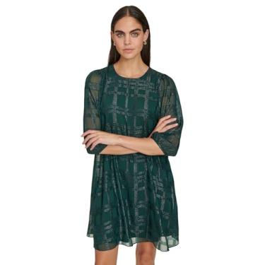 Imagem de Calvin Klein Vestido feminino de chiffon com glitter, Malaquita, 38