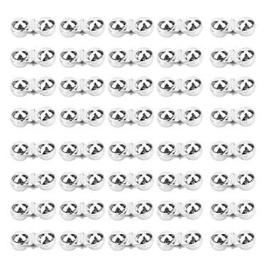 Imagem de Chocalhos de linha de pesca, 40 peças de chocalho cromado duplo para pesca de peixe-gato chocalho portátil ABS chocalhos de pesca em linha contas de sino atrativo de pesca marítima acessórios para atrair peixes (prata)