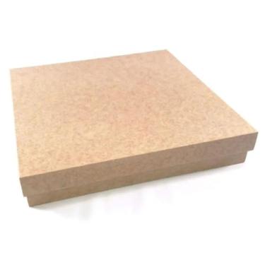 Imagem de Caixa Quadrada Tampa De Sapato 30X30X5 Mdf Madeira Marpax
