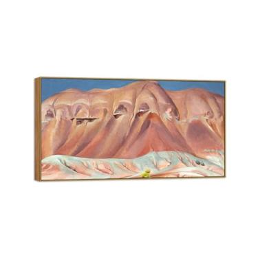 Imagem de Georgia O'Keeffe Famosas Impressões em tela de arte de parede prontas para pendurar - Lavanda Hill-Pintura de moldura de madeira para decoração de sala de estar 20 x 35 cm 8 x 13 pol