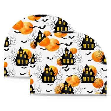 Imagem de Wassud Porta-guardanapos de acrílico para casas assombradas assustadoras, dispensador de guardanapos de papel moderno em forma de U para mesa, cozinha, sala de jantar, bancada 2 peças (comporta 50-60