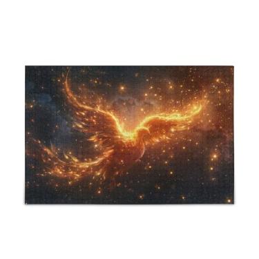 Imagem de WELLDAY Quebra-cabeça brilhante pássaro fogo 500 peças grande jogo de arte para adultos adolescentes