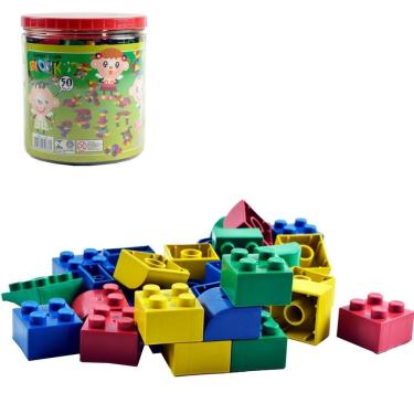 Imagem de Blocos de Montar 50 Peças Animal Simples - Tudo em Caixa