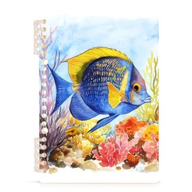 Imagem de Burbuja Angelfish Caderno de recifes de corais, papel pautado universitário A5 com 60 folhas, fichário para escritório, 1 pacote