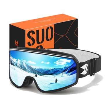 Imagem de suoso Óculos de esqui OTG para homens e mulheres, proteção UV400, óculos de snowboard anti-neblina para jovens e adultos, compatível com capacete