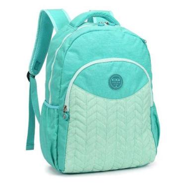 Imagem de Mochila Kika Escolar Passeio Dia A Dia Feminina Com Chaveiro, Azul, Tu