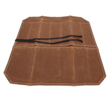 Imagem de aqxreight Estojo para Rolo de Talheres Lona Encerada úmida Portátil 7 Slots Saco de Armazenamento de Rolo de Talheres de Chef para Acampamento Ao Ar Livre Piquenique Cozinha OD Verdes e Chef's of