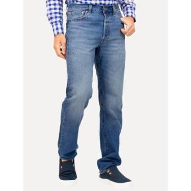Imagem de Calça Levis Jeans Masculina Slim 501 '54 Original Azul Médio-Masculino