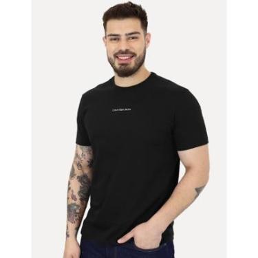 Imagem de Camiseta Calvin Klein Jeans Masculina Institutional Small Logo Preta-Masculino