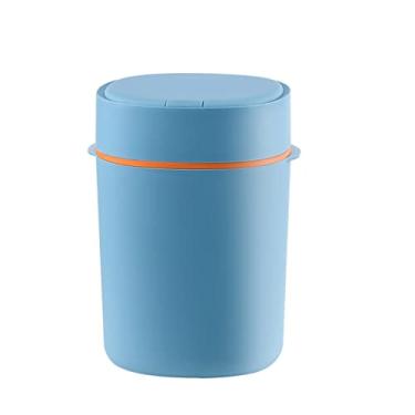 Imagem de Lixeira prensa - lata de lixo com tampa, cesta de papel de plástico para cozinha, escritório, sala de estar, banheiro, lixeira