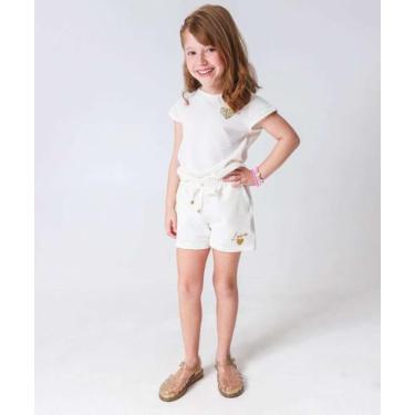 Imagem de Short Infantil Textura Estampa Foil Marisa Tam 4 a 10 -80114, 10, Off 