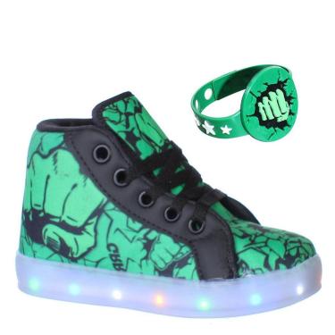 Imagem de Tenis Calçado Heroi Esmaga Infantil Masculino Luz  Led Com Pulseira-Masculino