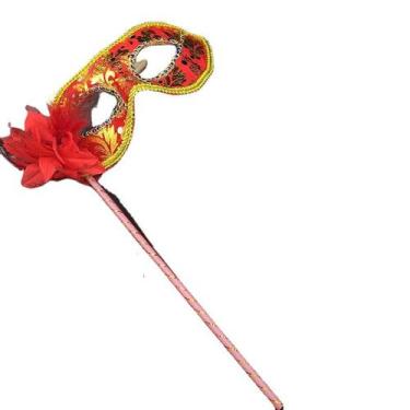 Imagem de Máscara de cosplay, capa de plástico, meia face, traje de Veneza, verm