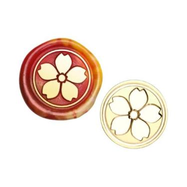 Imagem de Cabeça De Selo De Cera De Latão Com Design De Folha De Ginkgo Para Gri