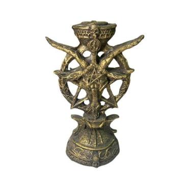 Imagem de Castiçal Baphomet em Resina - 14cm de Altura - no-brand, Turbo