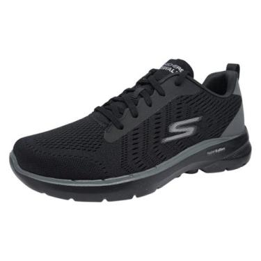 Imagem de Tênis Masculino Running Hyper Pillars Go Walk 6 Skechers, Preto, Preto