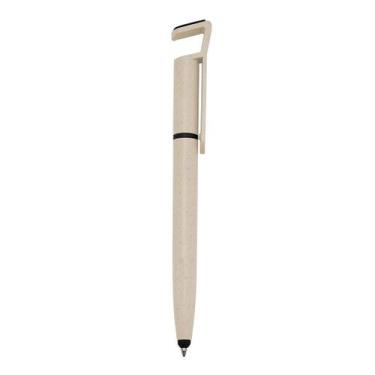 Imagem de Caneta Fibra de Bambu Touch com Suporte para Celular e Limpador de Tel