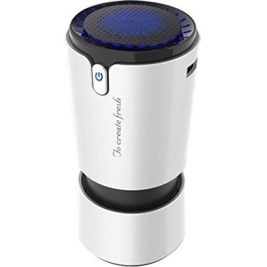 Imagem de Purificador de ar de carro com filtro de hepa de íon negativo fresco portátil USB design cigarro ionizador purificador de ar para carro, branco
