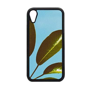 Imagem de Capa azul céu folha de planta imagem natureza para iPhone XR capa para proteção de telefone Apple