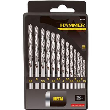 Imagem de Jogo de brocas aço rápido 1,2 à 6,5 mm com 13 peças - Hammer
