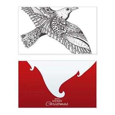 Imagem de Pintura de pássaro voando leal feriado feroz feliz Natal cartão de felicitações mensagem de Natal letra