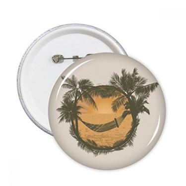 Imagem de Crachá de árvore de coco nuvem rede praia pinos redondos decoração de roupas 5 peças presente