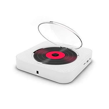 Imagem de CIADAZ KC-909 Leitor de CD portátil com alto-falante embutido Leitores de CD estéreo com entrada dupla para fones de ouvido de 3,5 mm Tela LED Leitor de música de CD para montagem em parede com contro