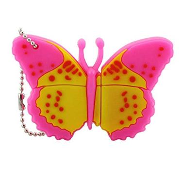 Imagem de 32GB Pink Butterfly Modelo USB Flash Drive USB 2.0 Memory Stick U Disk PenDrive USB Drive USB Flash Disk USB Cartão Pen Stick