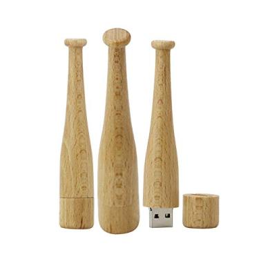 Imagem de Taco de beisebol de madeira de 32 GB modelo USB 3.0 USB Flash Drive Pen Drive USB Flash Disk PenDrive Memory Stick (marrom)