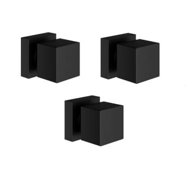 Imagem de 3 Acabamentos Registro Quadrado 3/4 Padrão Deca Metal Preto