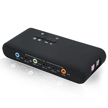 Imagem de YEY Placa de som USB 7.1 E/S de 3,5 mm, taxa de amostragem de 48 KHz, 8 canais DAC e 2 canais ADC via entrada e saída S/PDIF com suporte de loopback, software Cmedia autônomo apenas para Windows