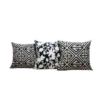 Imagem de Capas de Almofadas 40x40 Tecido Estampada Conjunto 3 Peças - Nallu Dec