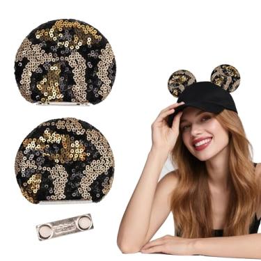 Imagem de zhezesmila Magnetic Mouse Ears for Cap Hat Beret Bucket Hat - 3.5'' Clip Mouse Ears for Boys Girls Head Accessories