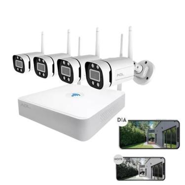 Imagem de Kit AGL 4 Cameras Wifi 1080P Com NVR e fácil instalação