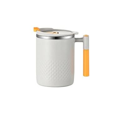 Imagem de Caneca de café de 450 ml, capacidade à prova de vazamento, isolamento térmico, copo de água de aço inoxidável com tampa, suprimentos domésticos, caneca de café (cor: 2)