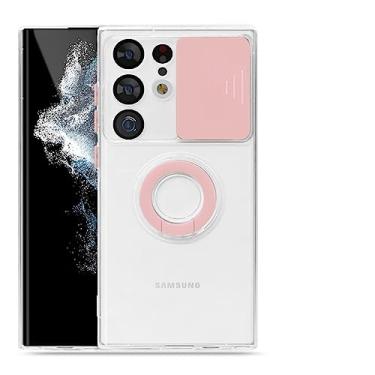Imagem de Caso do suporte do anel de proteção da câmera para Samsung S23 S22 Ultra S23 Plus A73 A53 A13 A23 4G A52 A72 A32 A22 Tampa transparente, T4, para Samsung S23Ultra