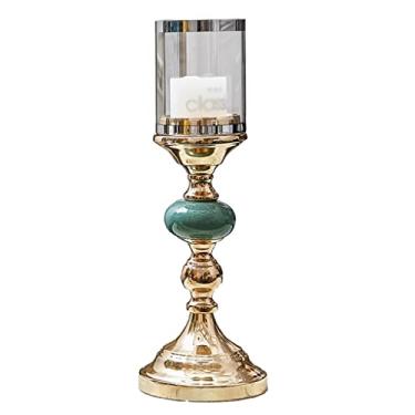 Imagem de Castiçal de estilo europeu ornamentos de castiçal leve luxuoso francês pequeno castiçal romântico à luz de velas decoração de jantar casa mesa aromaterapia castiçais (tamanho: 1) ()