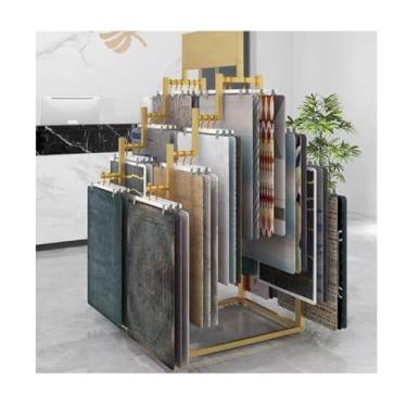 Imagem de Suporte de carpete em pé, suporte de exibição de cachecol de chão, organizador de calças, rack de roupa íntima, para loja de varejo de roupas comerciais (ouro 60 x 95 x 156 cm)